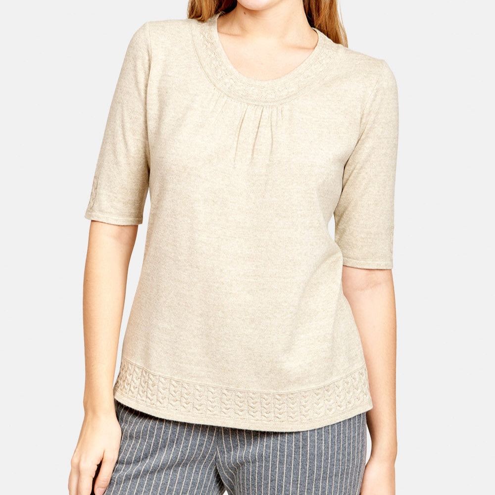 Blusa escote redondo con tenza
