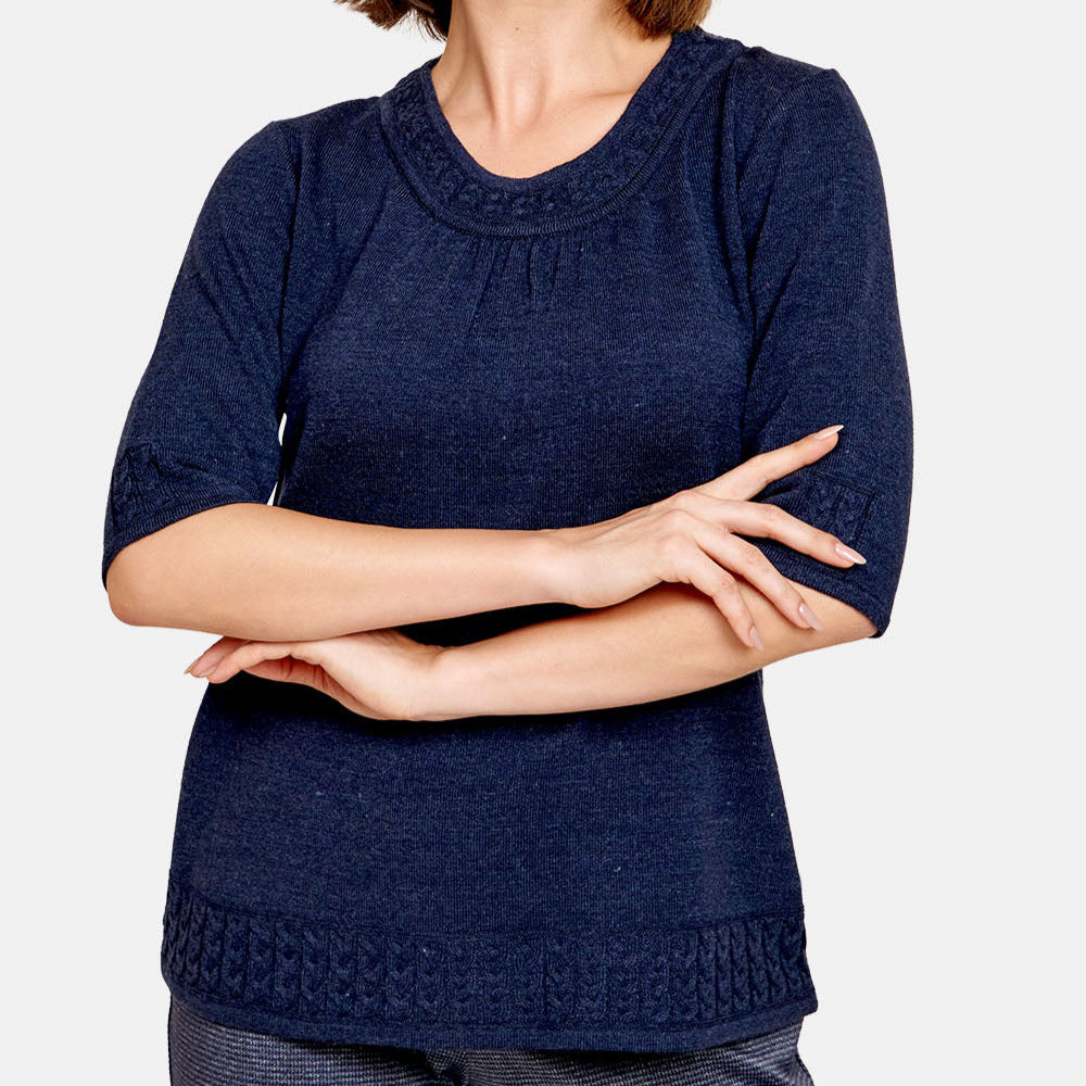 Blusa escote redondo con tenza