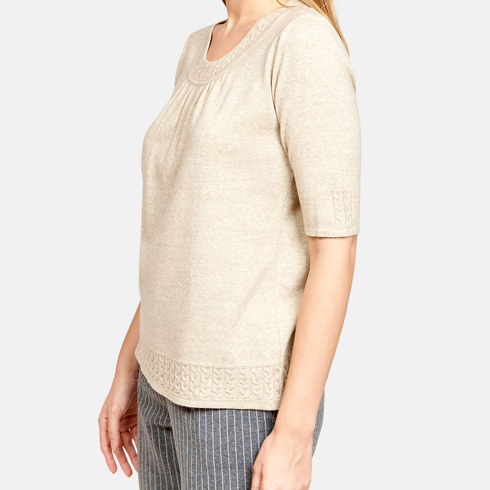 Blusa escote redondo con tenza