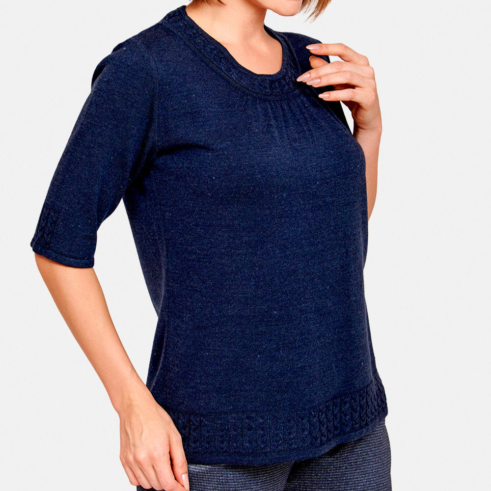 Blusa escote redondo con tenza