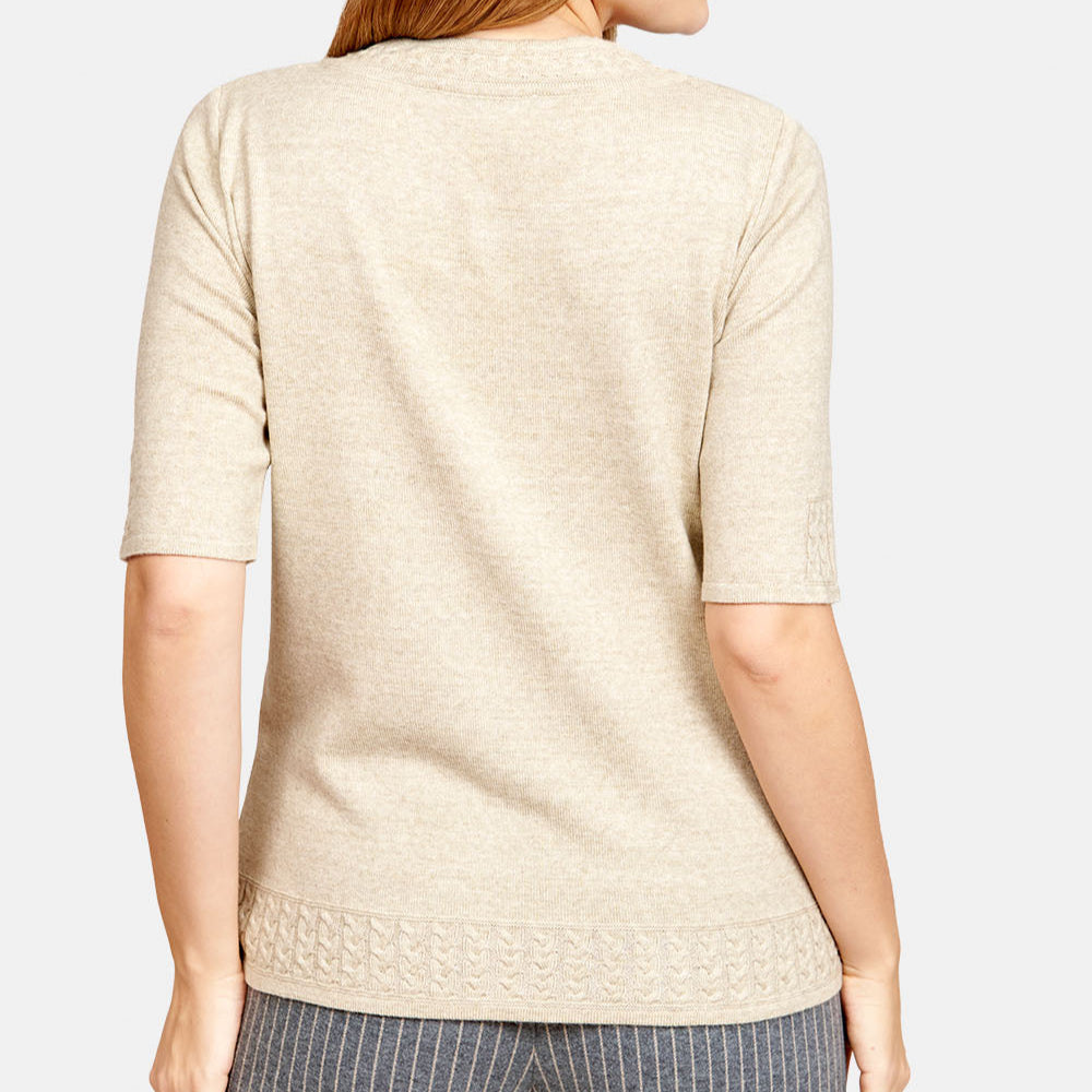 Blusa escote redondo con tenza