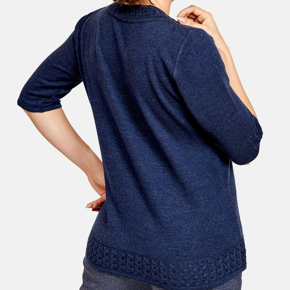 Blusa escote redondo con tenza