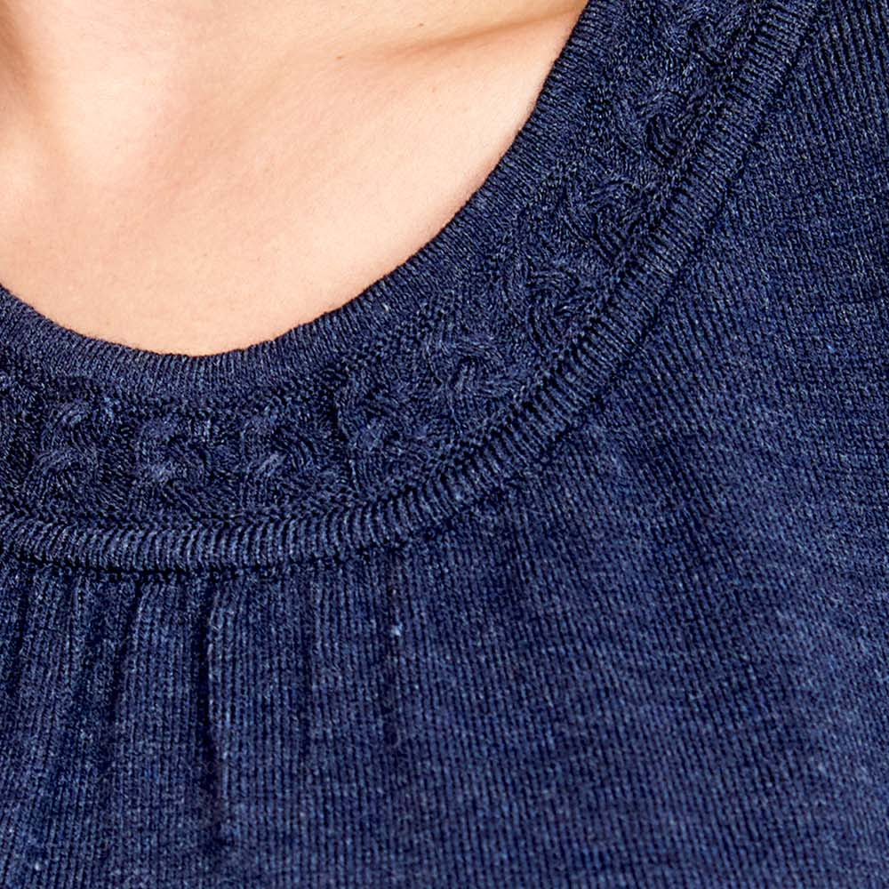 Blusa escote redondo con tenza