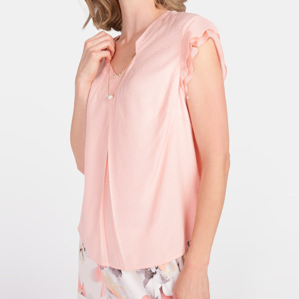 Blusa escote V manga plizada Emma
