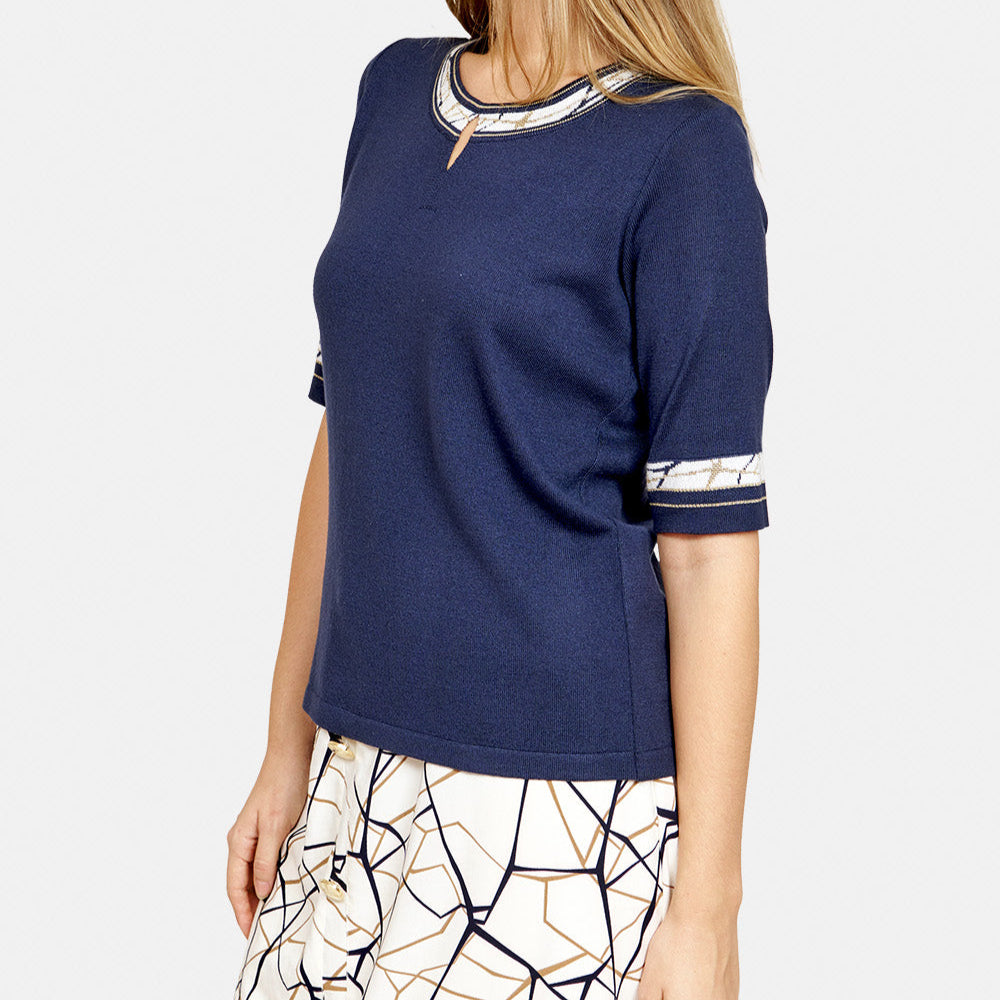 Blusa escote redondo manga corta Toscana