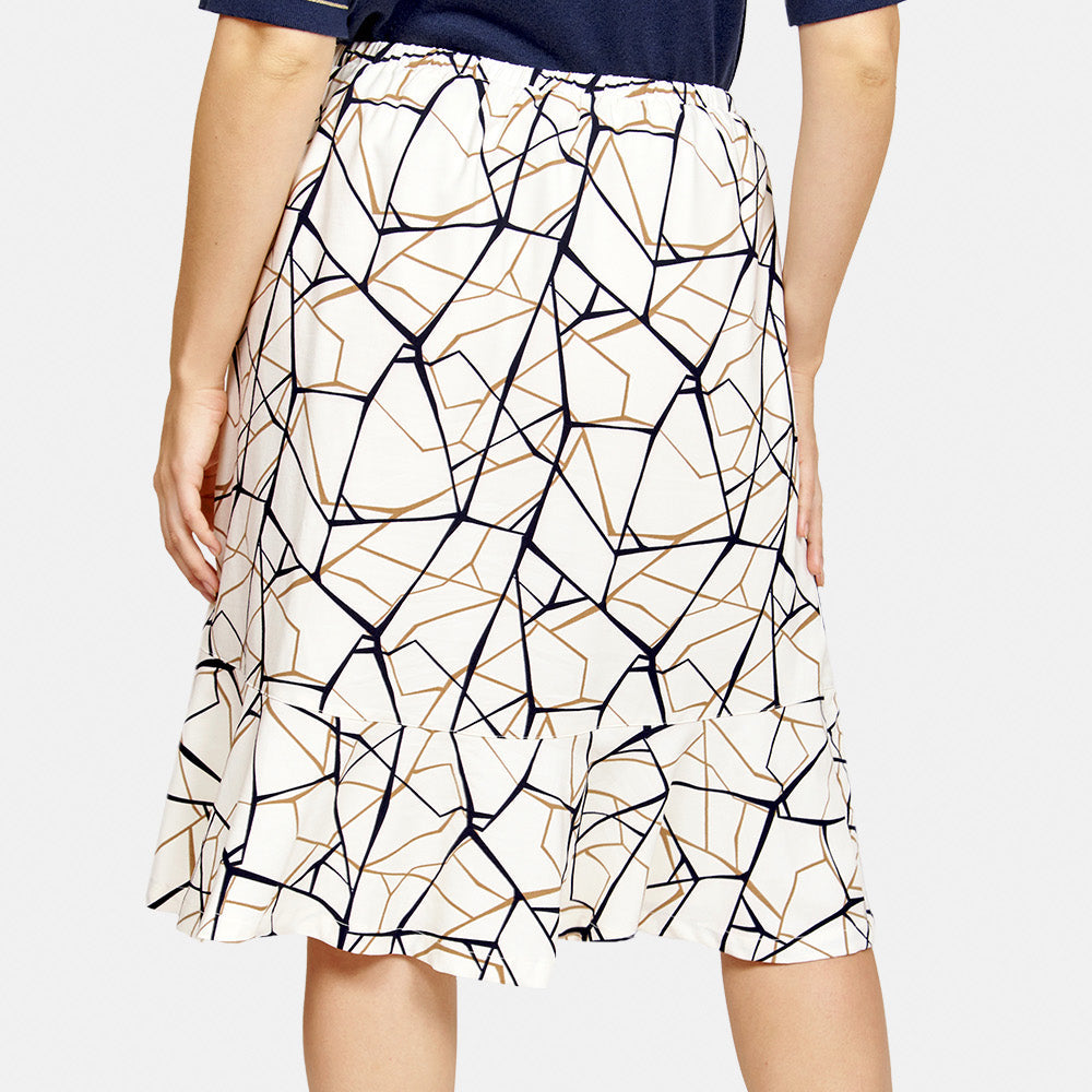 Falda estampado geométrico con botones Toscana