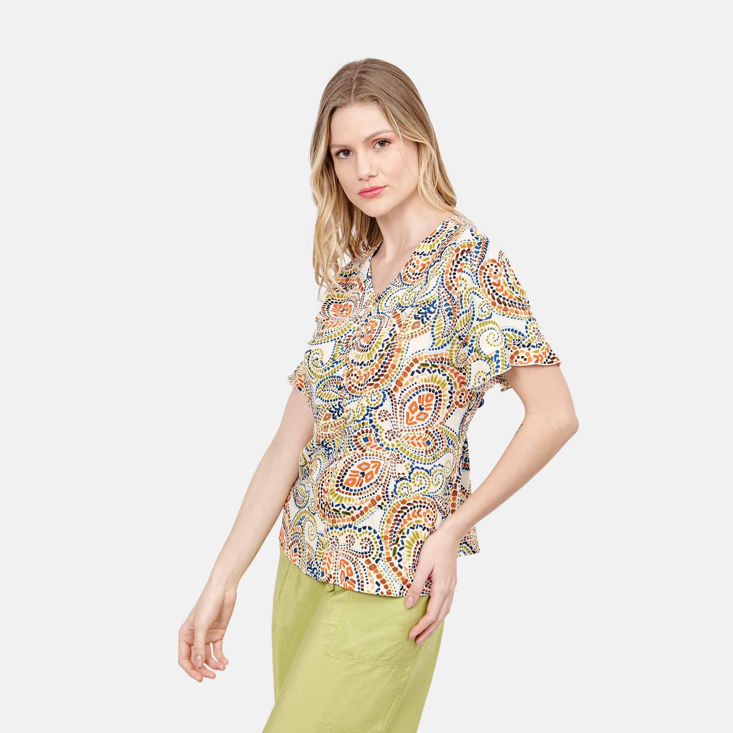 Blusa abierta estampado Taxco