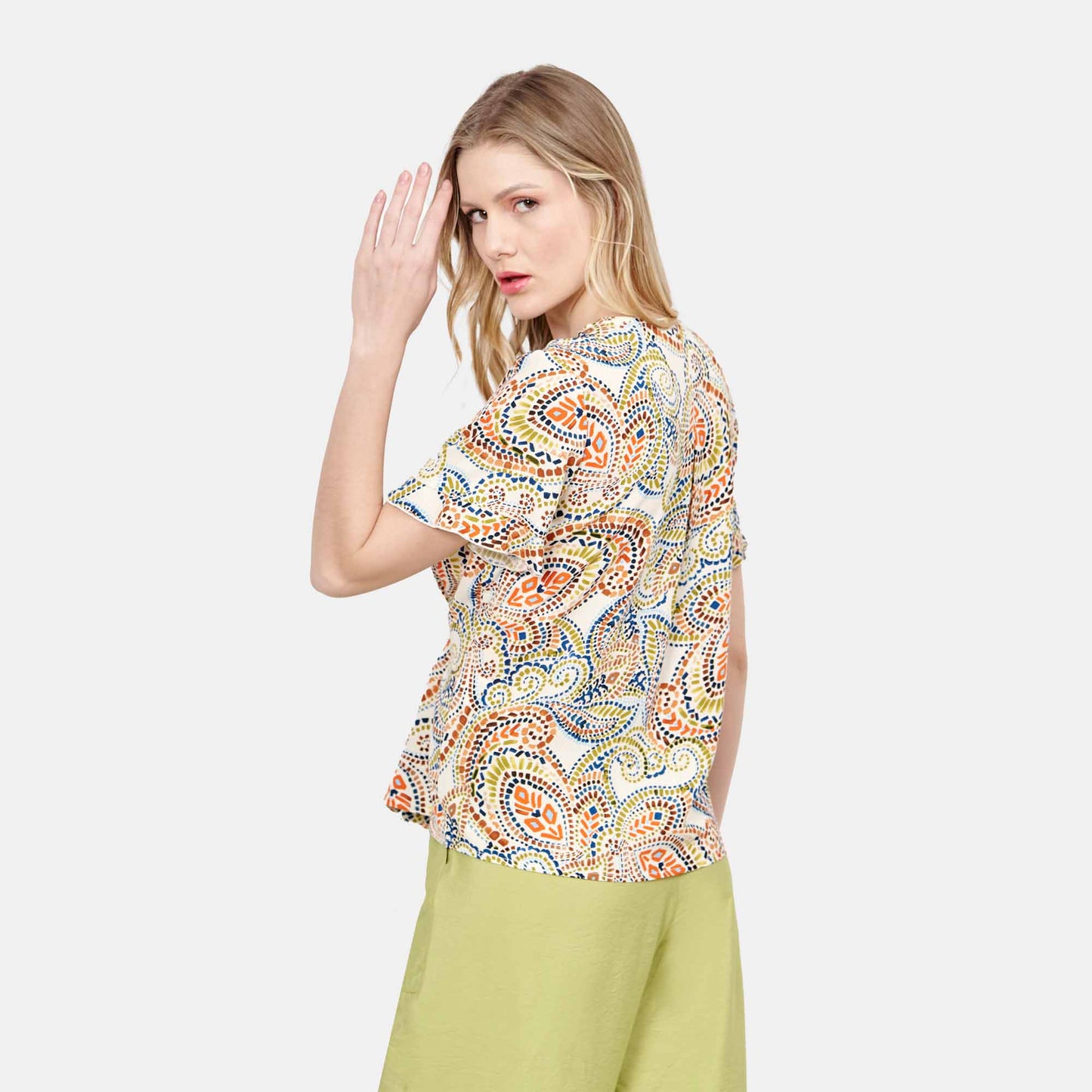Blusa abierta estampado Taxco
