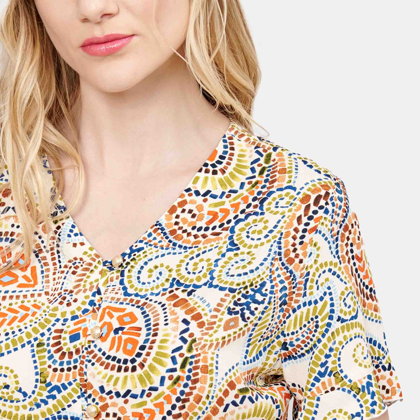 Blusa abierta estampado Taxco