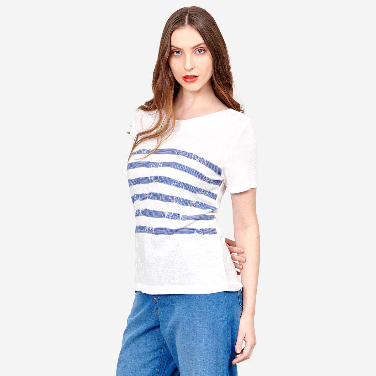 Blusa de rayas Jaquard Loreto