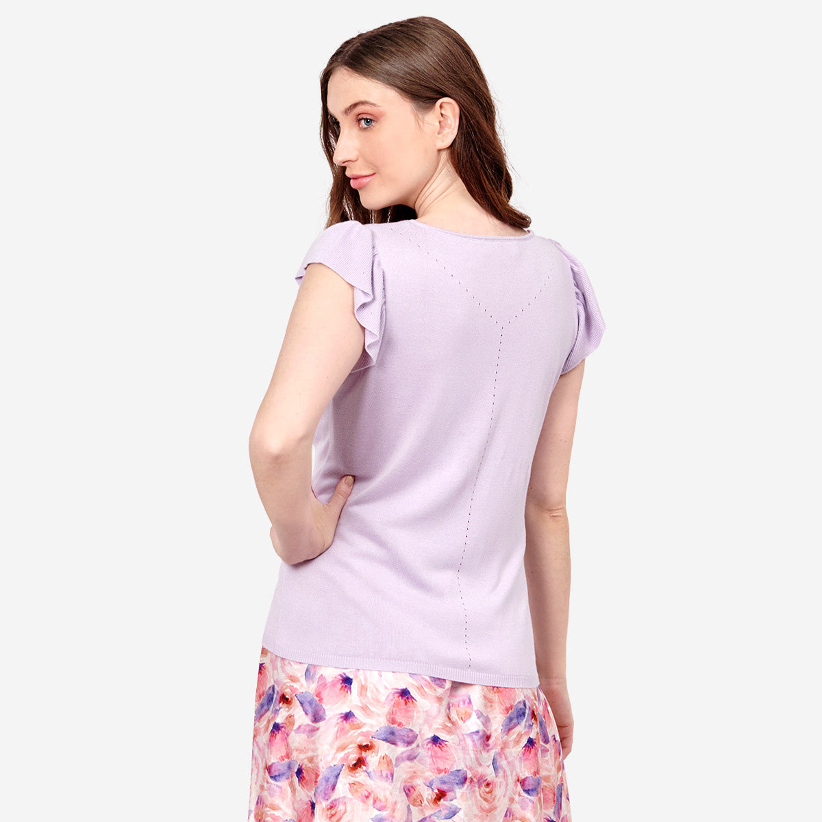 Blusa escote V con manga corta plisada Juquila