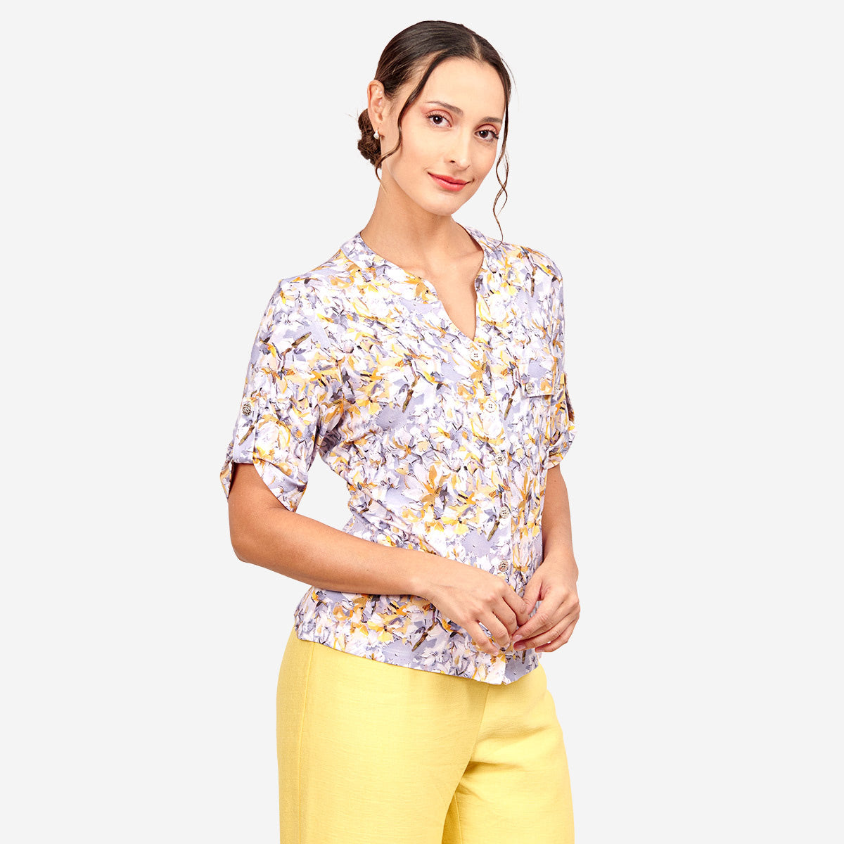 Blusa estampada con botones al frente Sayulita