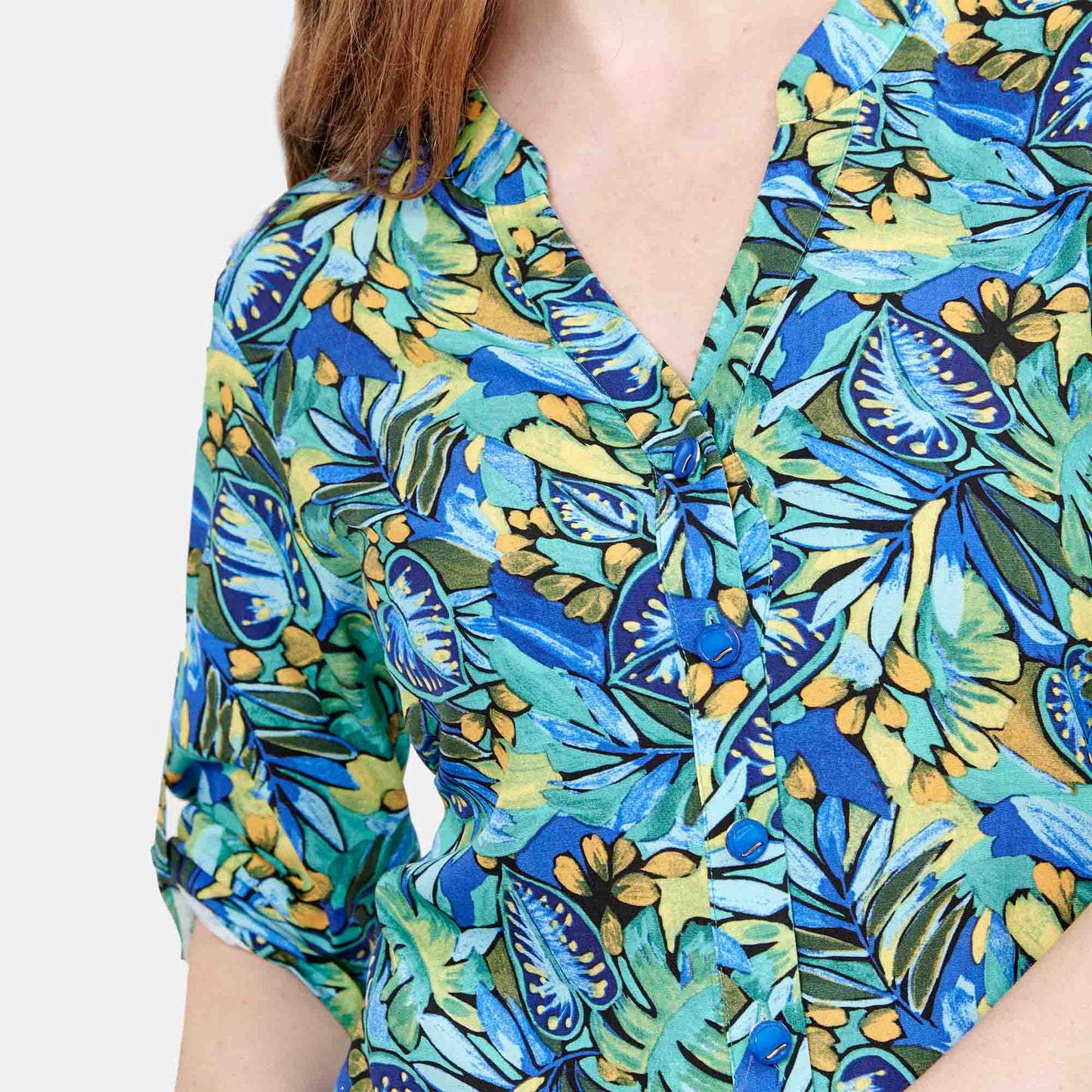 Blusa estampada con manga corta Cadereyta