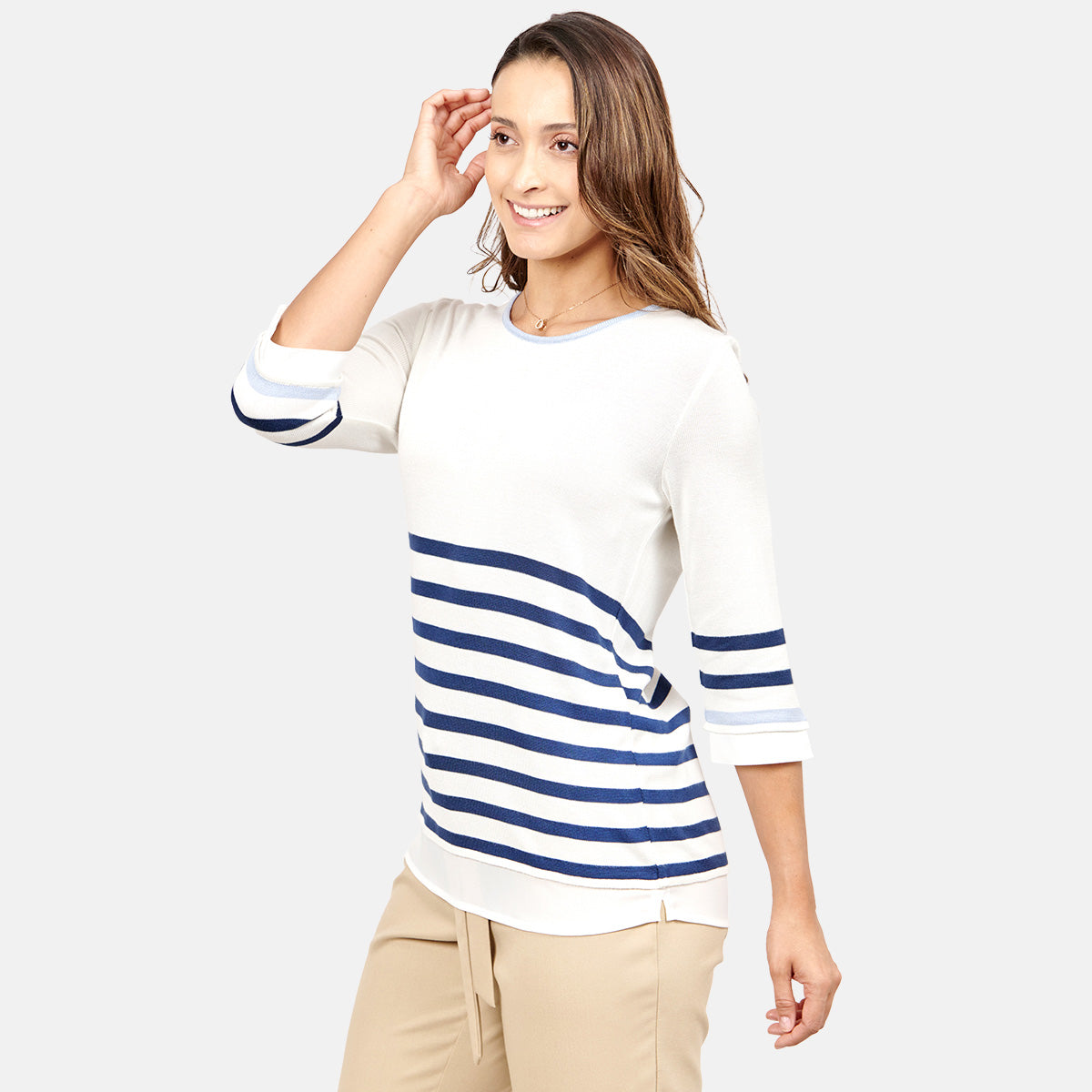 Blusa rayas con detalle en puños Bernal