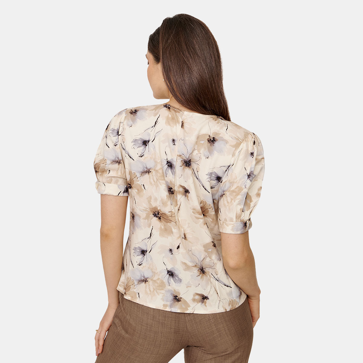 Blusa abierta estampada cuell V Aurora