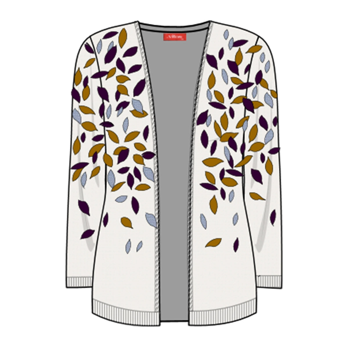 Cárdigan estampado manga larga complementos