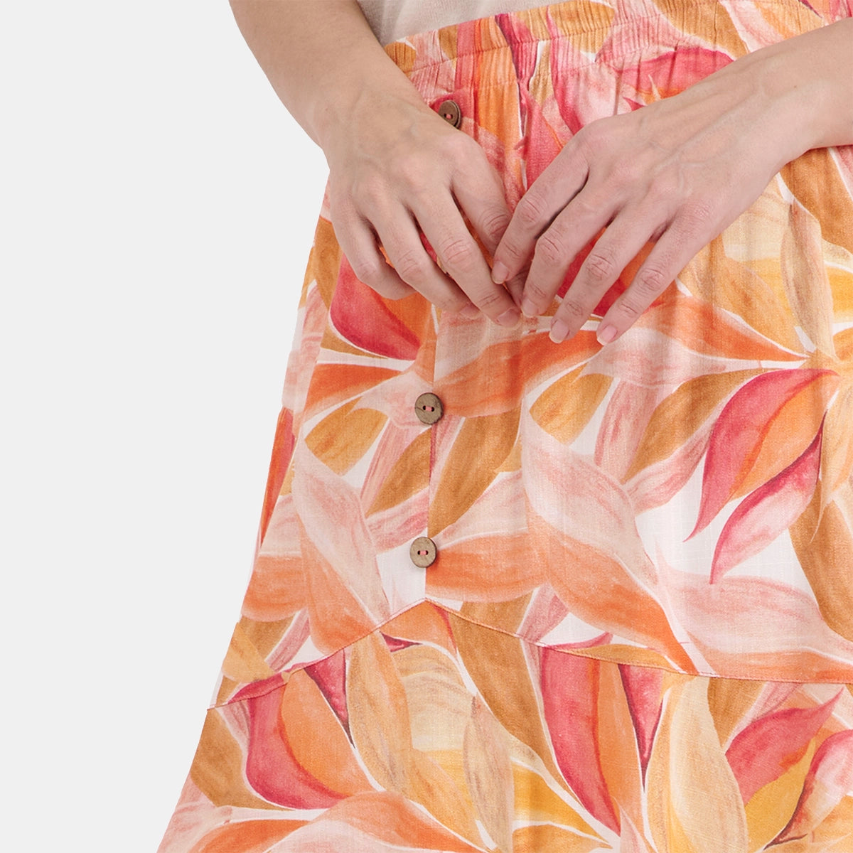 V68922 - Falda estampada con botones Helena