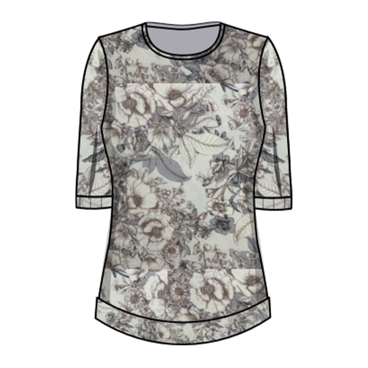 Blusa estampada cuello redondo Complemetos