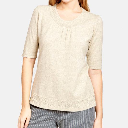 Blusa escote redondo con tenza