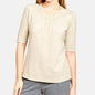 Blusa escote redondo con tenza