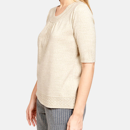 Blusa escote redondo con tenza
