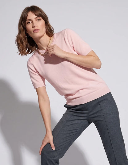 Blusa manga corta escote redondo