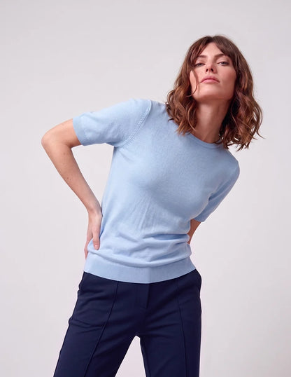 Blusa manga corta escote redondo
