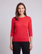 Blusa punto trenza estructura manga 3/4