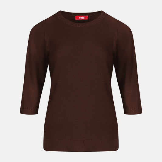 Blusa punto trenza estructura manga 3/4 - C0006 Invierno
