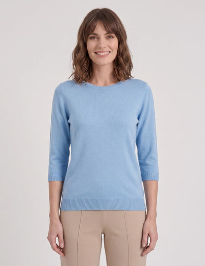 Blusa punto trenza estructura manga 3/4