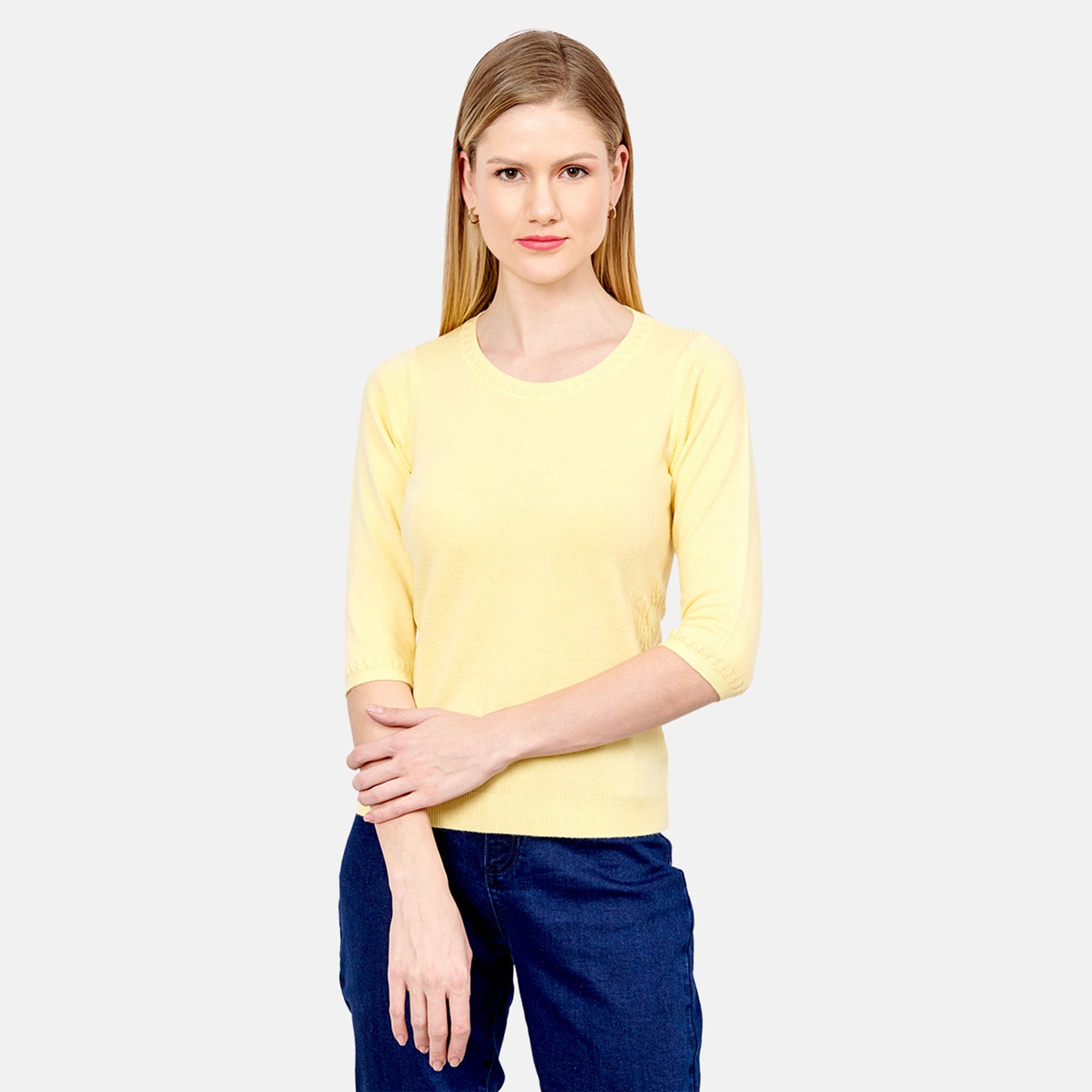 Blusa punto trenza estructura manga 3/4 - C0006 Primavera