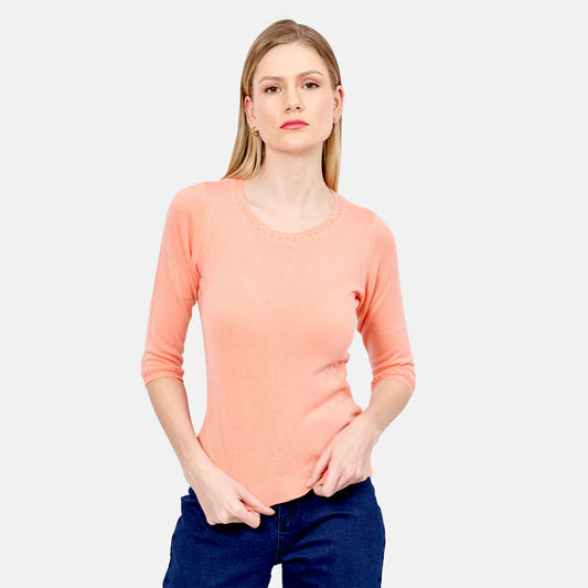 Blusa punto trenza estructura manga 3/4 - C0006 Primavera