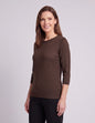 Blusa punto trenza estructura manga 3/4