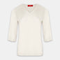 Blusa punto escote V calado manga 3/4 - C0008 Clasicos