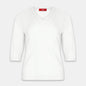 Blusa punto escote V calado manga 3/4 - C0008 Clasicos