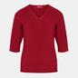 Blusa punto escote V calado manga 3/4 - C0008 Clasicos
