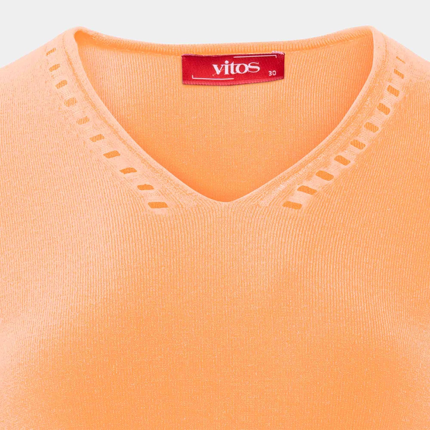 Blusa punto escote V calado manga 3/4 - C0008 Primavera