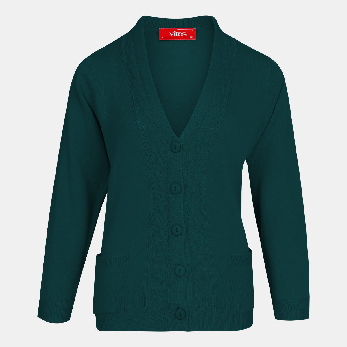 Cárdigan escote V trenza - C0082 Invierno