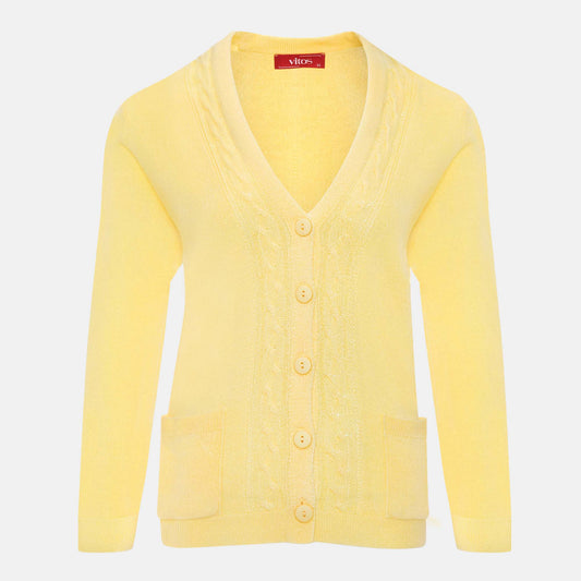 Cárdigan escote V trenza - C0082 Primavera