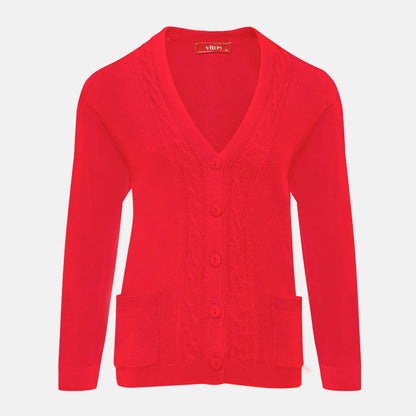 Cárdigan escote V trenza - C0082 Primavera