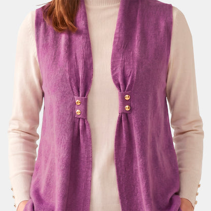 C69061 - Chaleco tejido con botones en solapa Candace