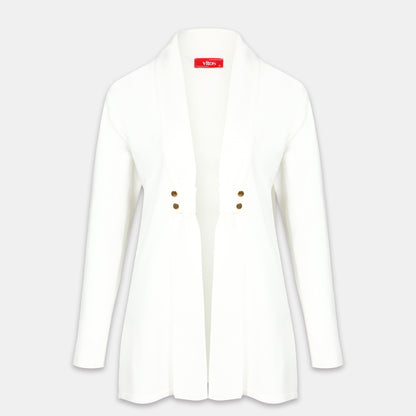 Cardigan solapa con botones - C8010 Clásicos