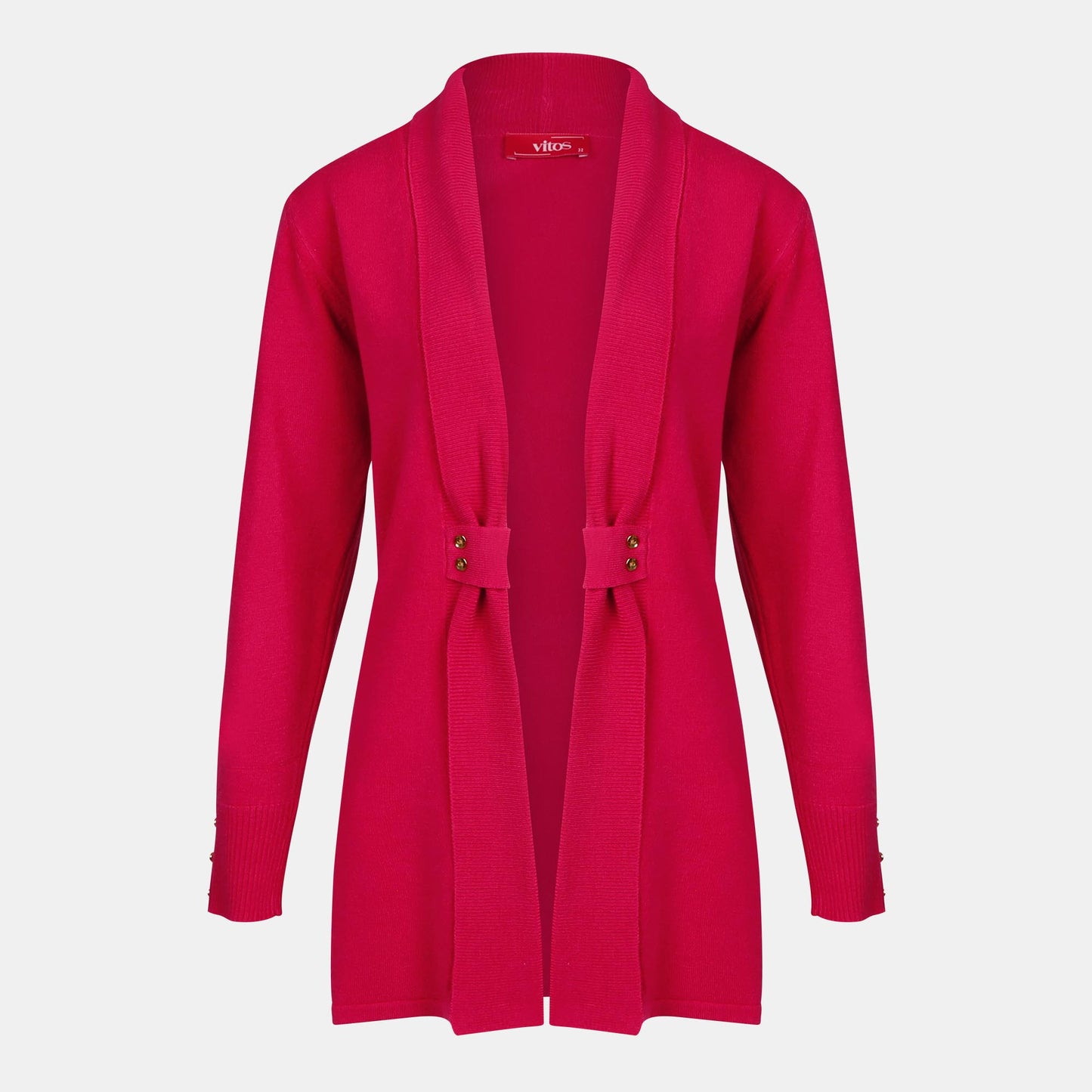 Cardigan solapa con botones - C8010 Atemporales