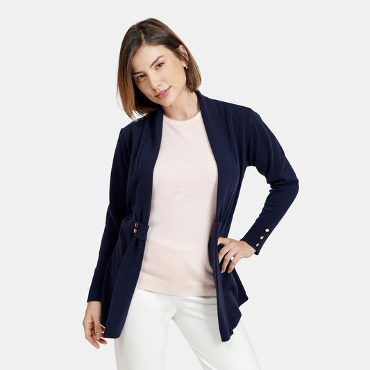 Cardigan solapa con botones - C8010 Clásicos