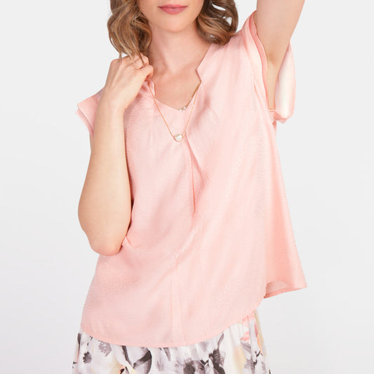 Blusa escote V manga plizada Emma