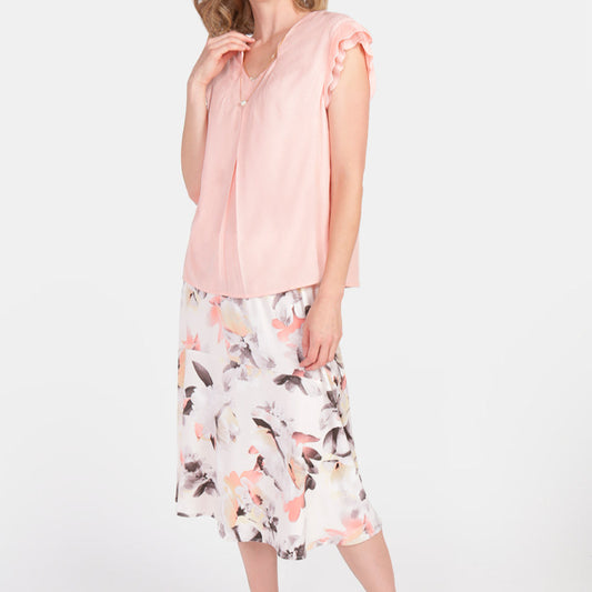 Blusa escote V manga plizada Emma