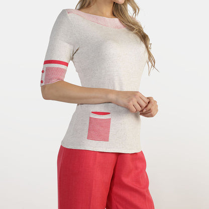 Blusa manga corta con bolsillo Matilda