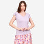 Blusa escote V con manga corta plisada Juquila