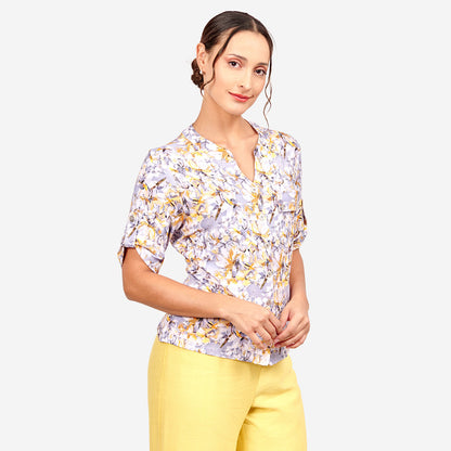 Blusa estampada con botones al frente Sayulita
