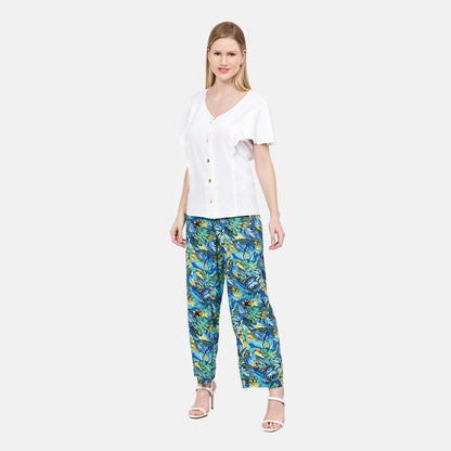 Pantalón estampado pretina volteada Cadereyta